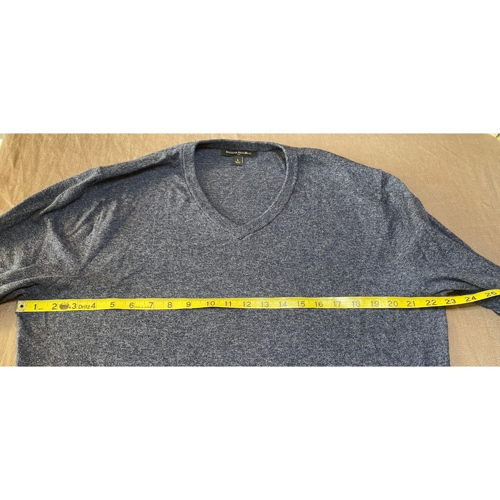 Banana Republic Mens Blue V Neck Long Sleeve‎ Sweater Size Large - Picture 6 of 10